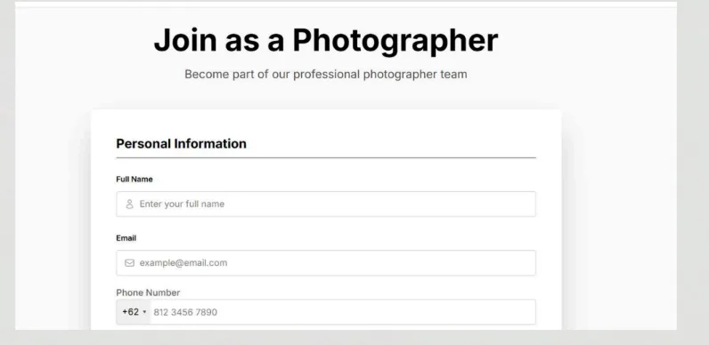 Form Pendaftaran Fotografer
