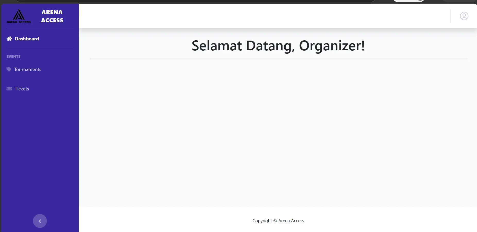 Antarmuka aplikasi Arena Access 8